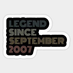 Legend Since September 2007 Sticker